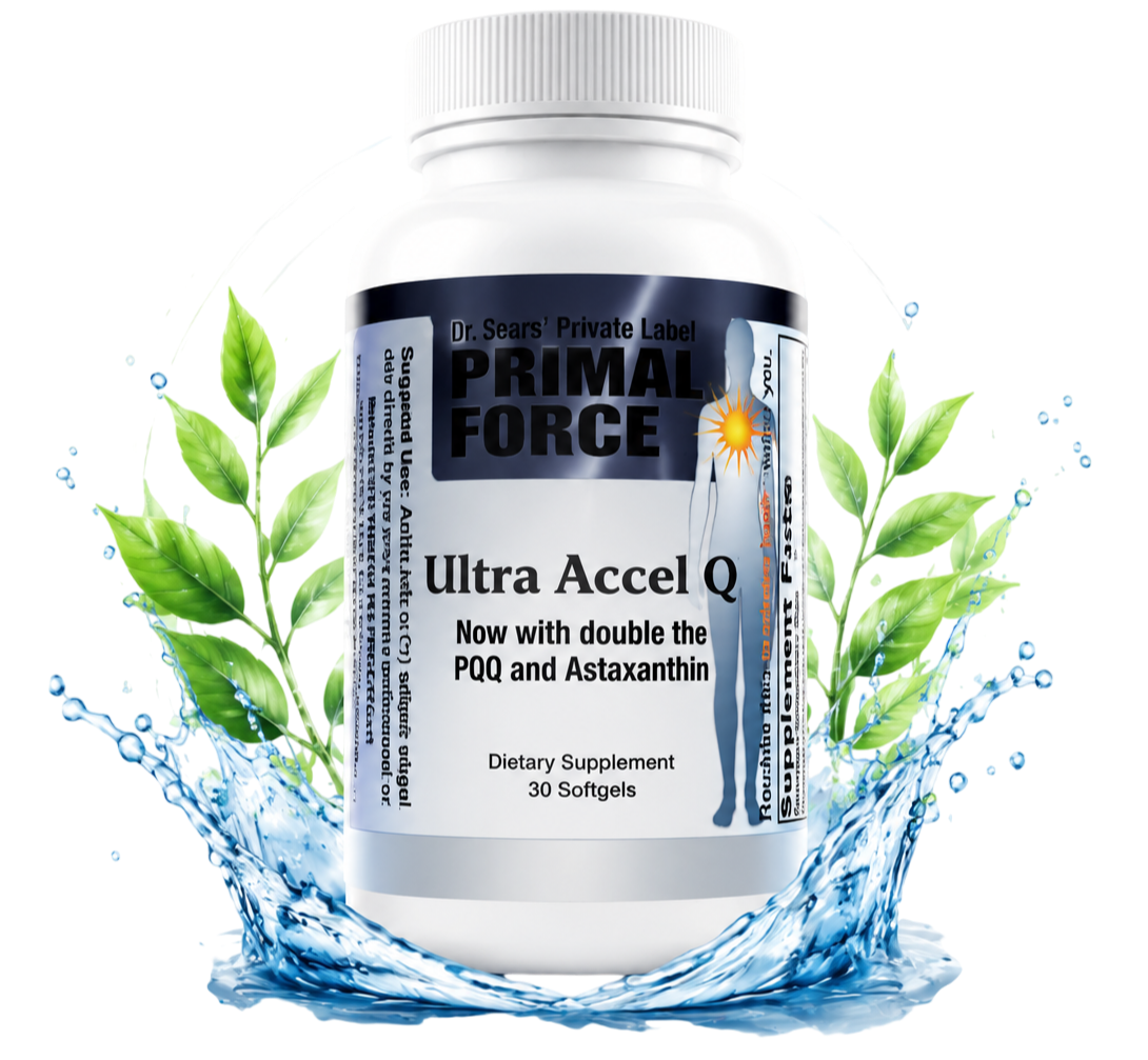 Ultra Accel Q dietary supplement designed for energy and vitality support.